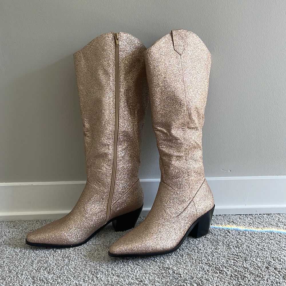 Nasty Gal Glitter Cowgirl Boots